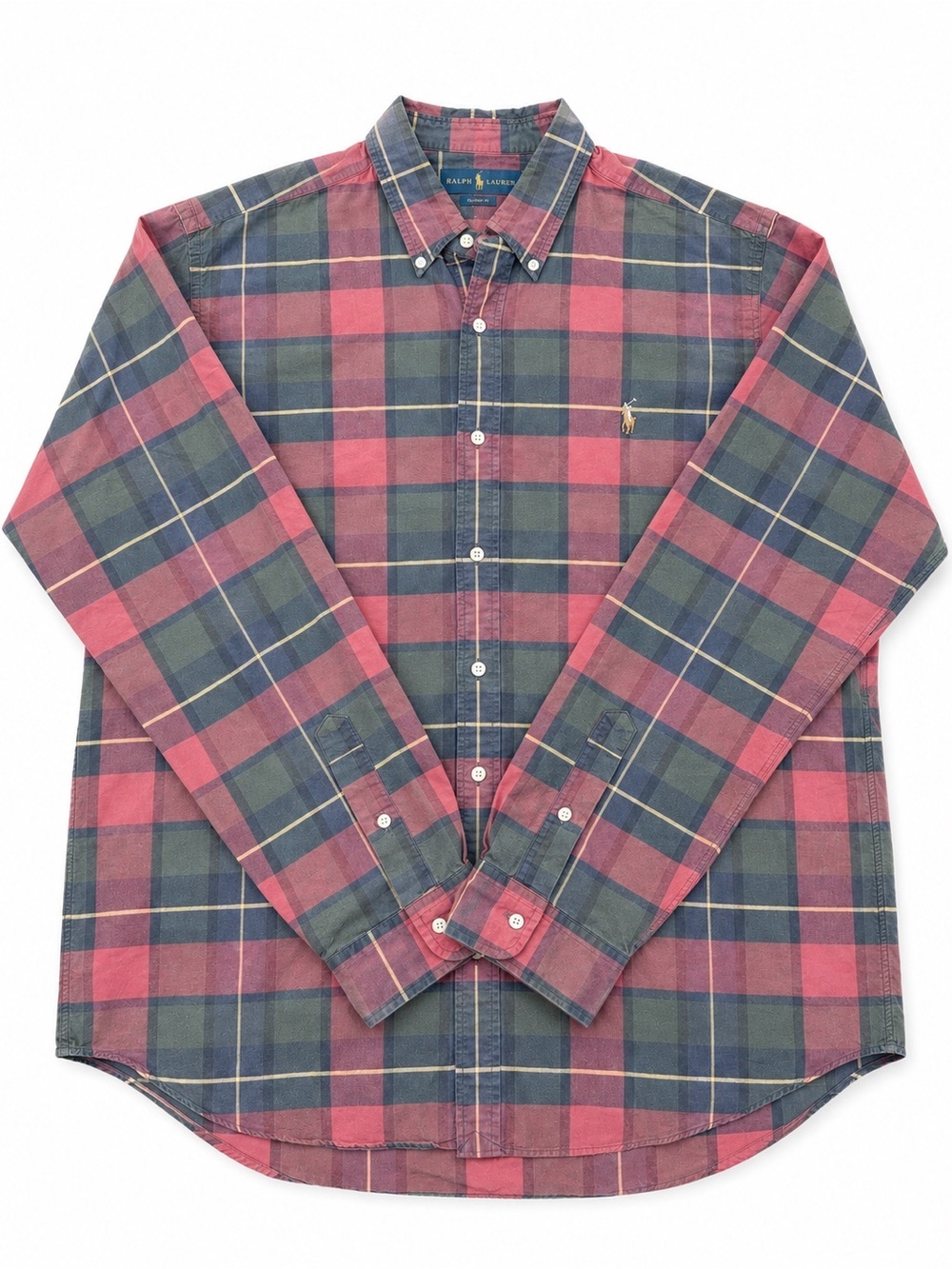 Ralph Lauren Men’s Red and Green Plaid Button-Down Shirt